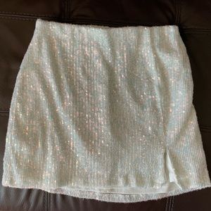 White Sequence Skirt